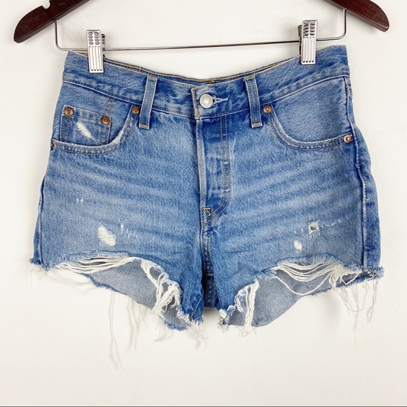 Levi's Pants - Vintage Levi’s 501 Classic Cut Off Distressed Medium Blue Jean Shorts Sz 23